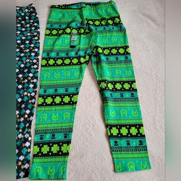 NEW LADIES st Patrick's day Leggings bundle various sizes - Picture 2 of 3